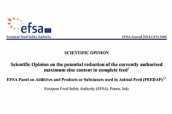 EFSA propuso reducir niveles máximos de zinc en alimentación animal